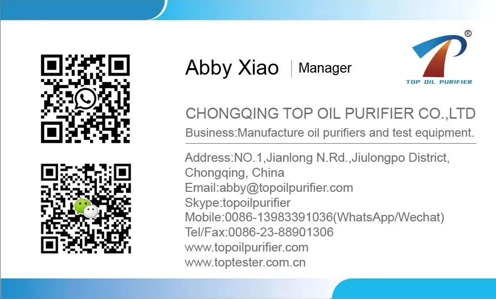 Turbine Oil Purifier Emulsion Breaking, Dehydration and Removing Moisture, Gas, Impurities, Soap, Gelatin, Acid, Pigment and Metal Particulates