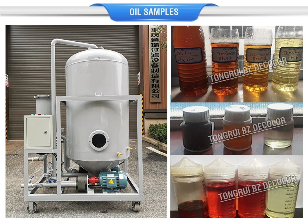 Transformer Oil Decoloring Machine/Hydraulic Oil Purifier Acid Removed/Diesel Oil Purification Machine