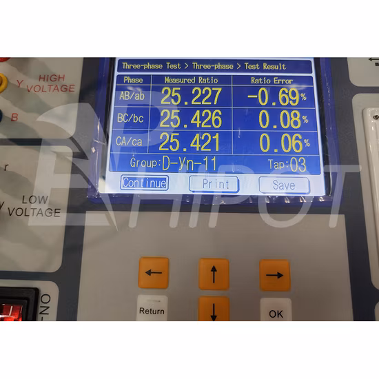 Automatic Three Phase Transformer Turns Ratio Meter TTR Megger Transformer Turn Ratio Tester
